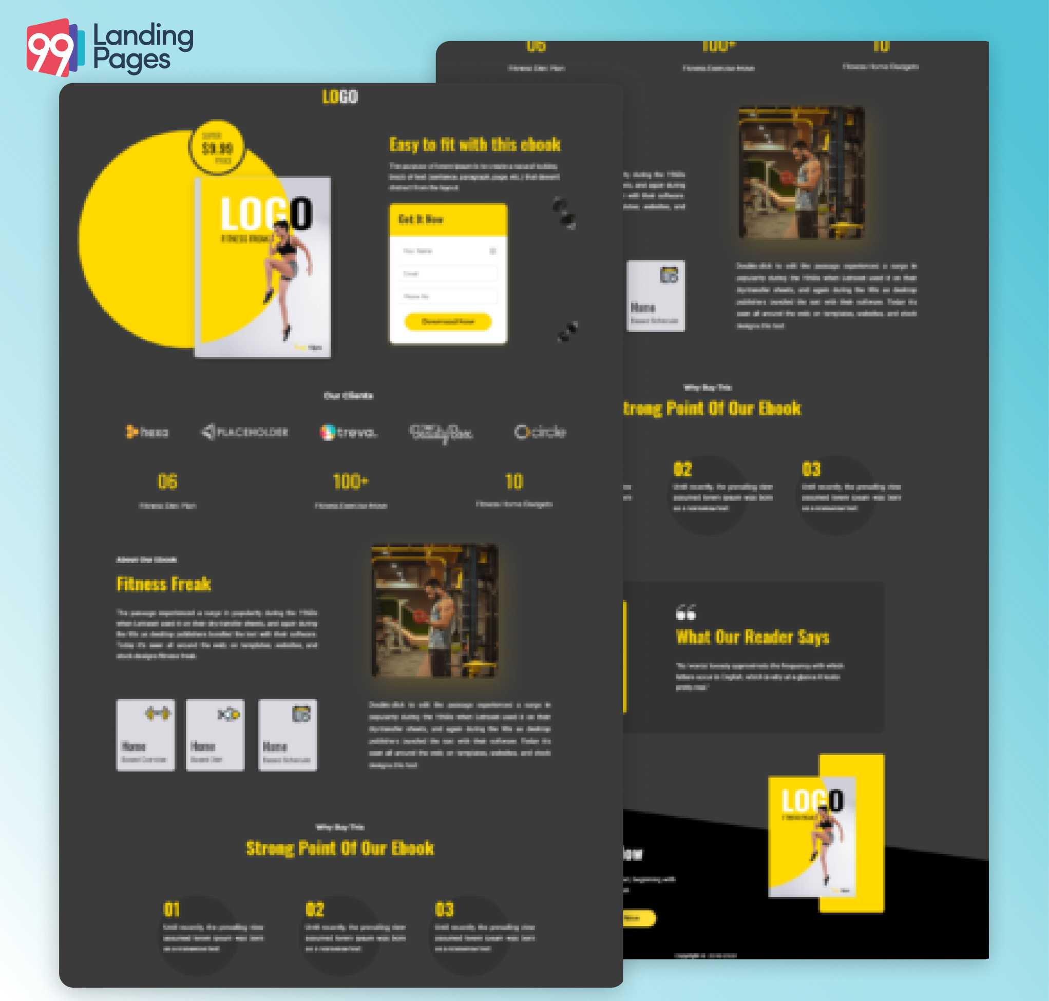 Unbounce E-Book Dark Theme Landing Page Template