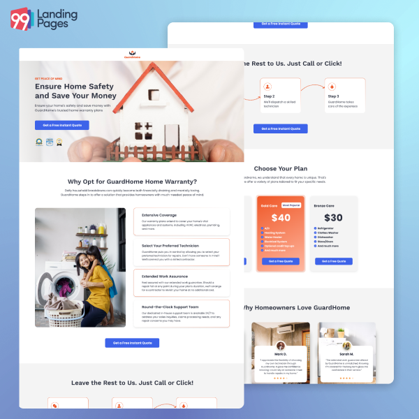 Home Insurance Landing Page Template