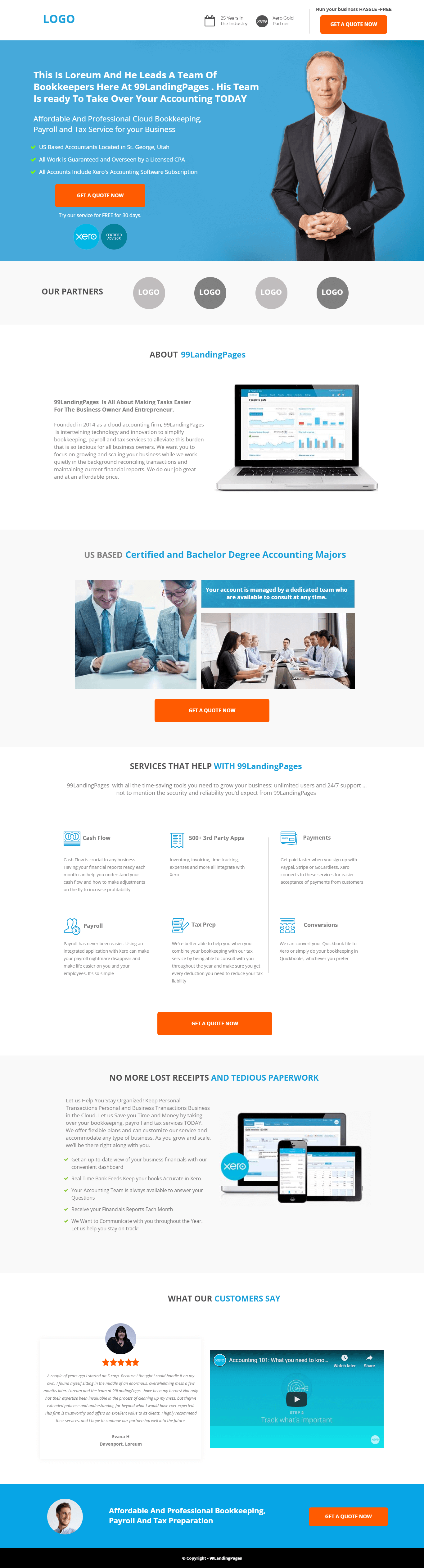 Accounting Landing Page Template By 99Landing Pages