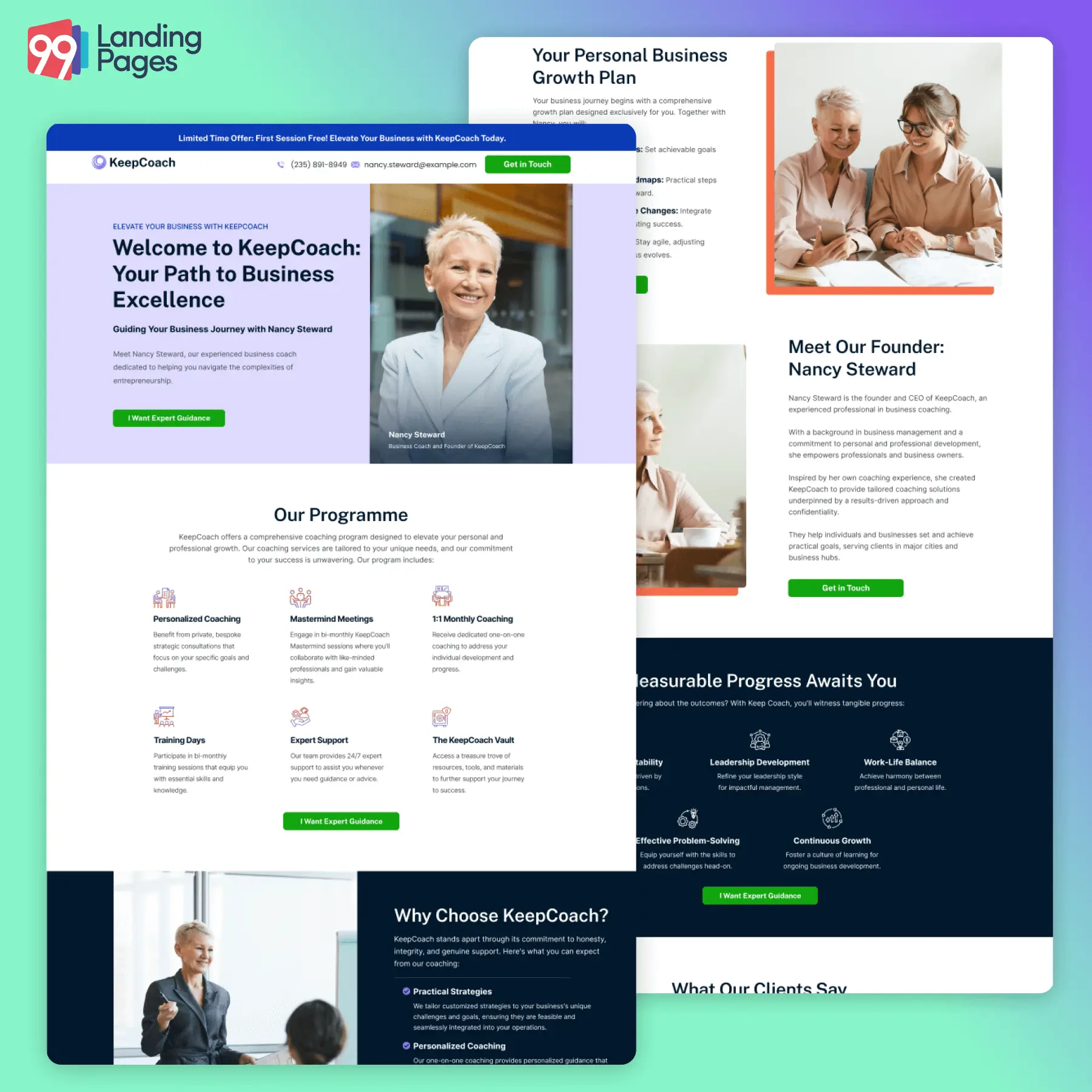 Business Coach Landing Page Template